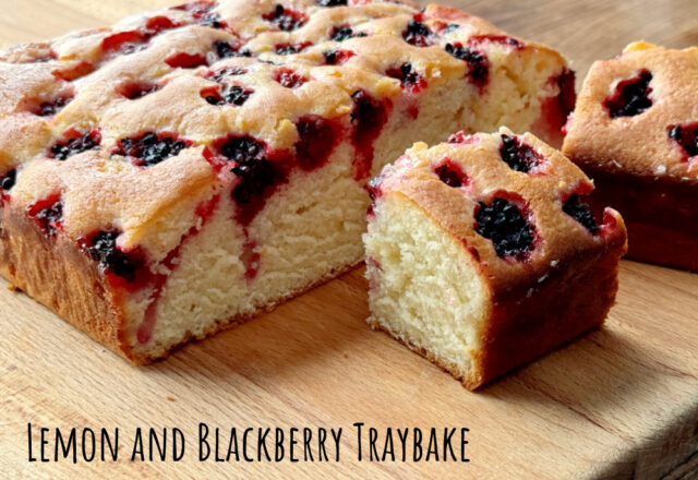 Lemon and Blackberry Traybake